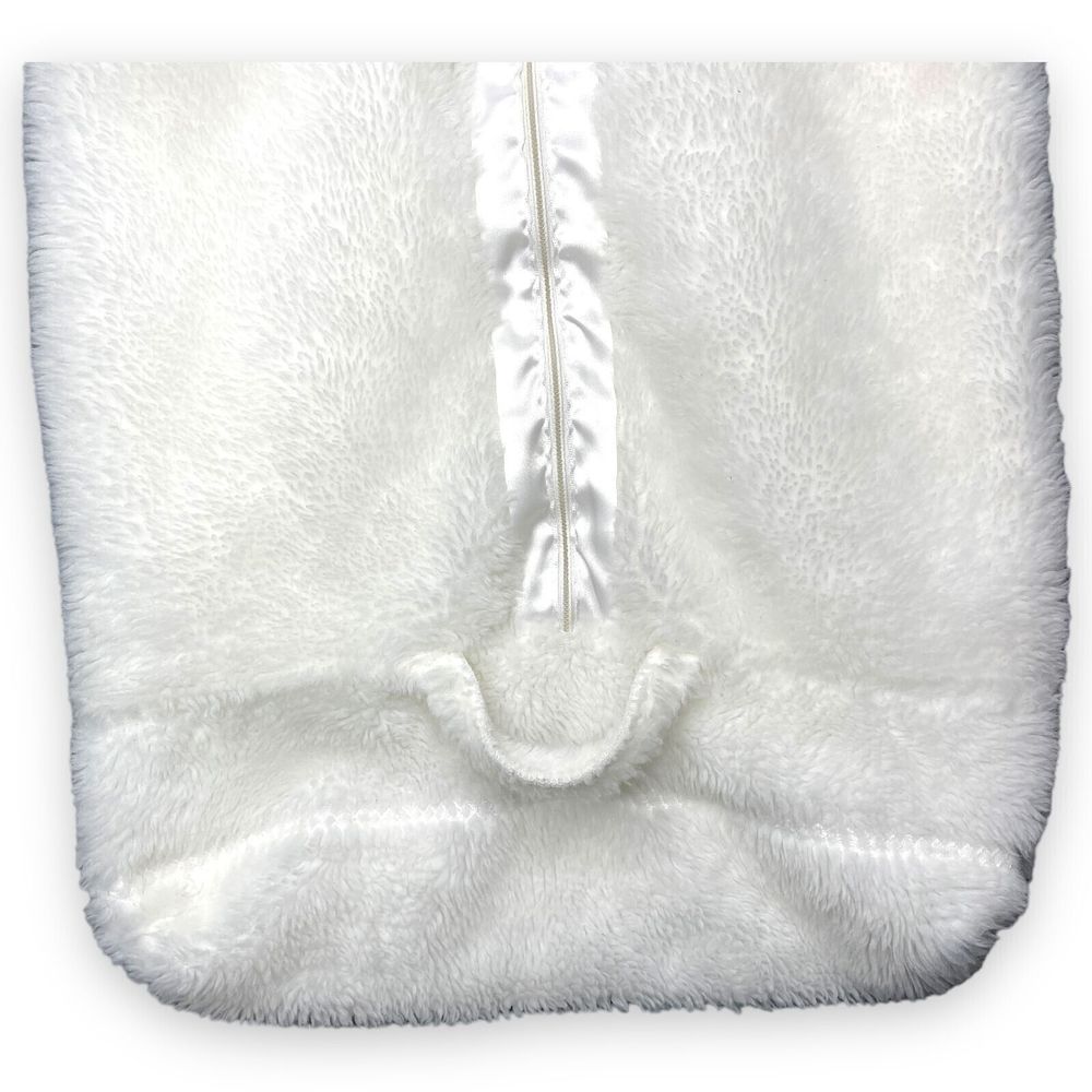 Vintage Baby Bunting Pram Tot Lines White Faux Sheep Sherpa Fur Cozy - Picture 10 of 10